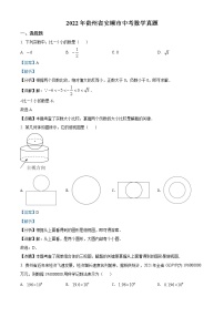 初中数学中考复习 精品解析：2022年贵州省安顺市中考数学真题（解析版）