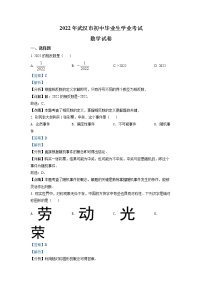 初中数学中考复习 精品解析：2022年湖北省武汉市中考数学真题（解析版）