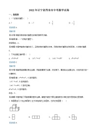 初中数学中考复习 精品解析：2022年辽宁省丹东市中考数学真题（解析版）