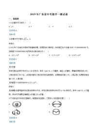 初中数学中考复习 精品解析：广东省2019届中考一模数学试题（解析版）