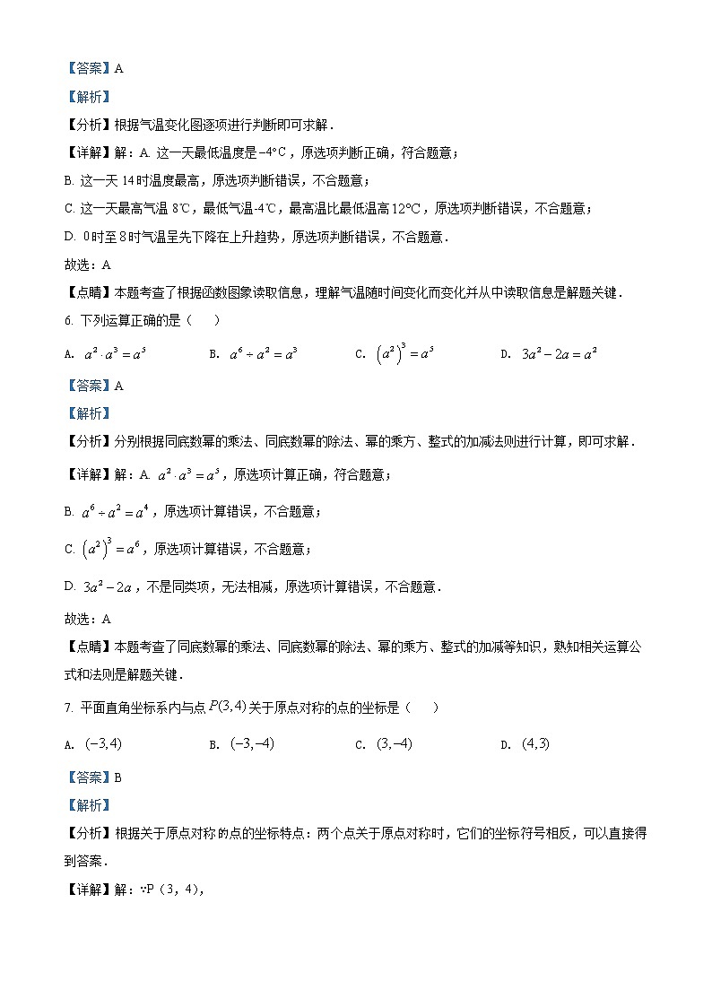 初中数学中考复习 精品解析：广西来宾市2021年中考数学真题（解析版）03