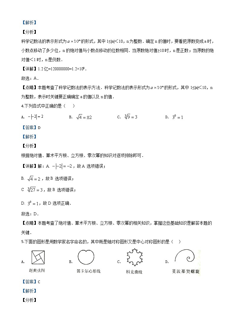 初中数学中考复习 精品解析：湖南省衡阳市2020年中考数学试题（解析版）第2页