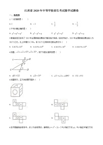 初中数学中考复习 精品解析：江西省2020年中考数学试题（原卷版）