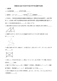 初中数学中考复习 精品解析：青海省2020年中考数学试题（原卷版）