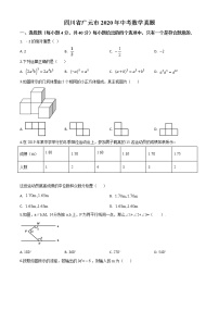 初中数学中考复习 精品解析：四川省广元市2020年中考数学真题（原卷版）