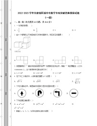 2022-2023学年甘肃省区域中考数学专项突破仿真模拟试题（一模二模）含解析