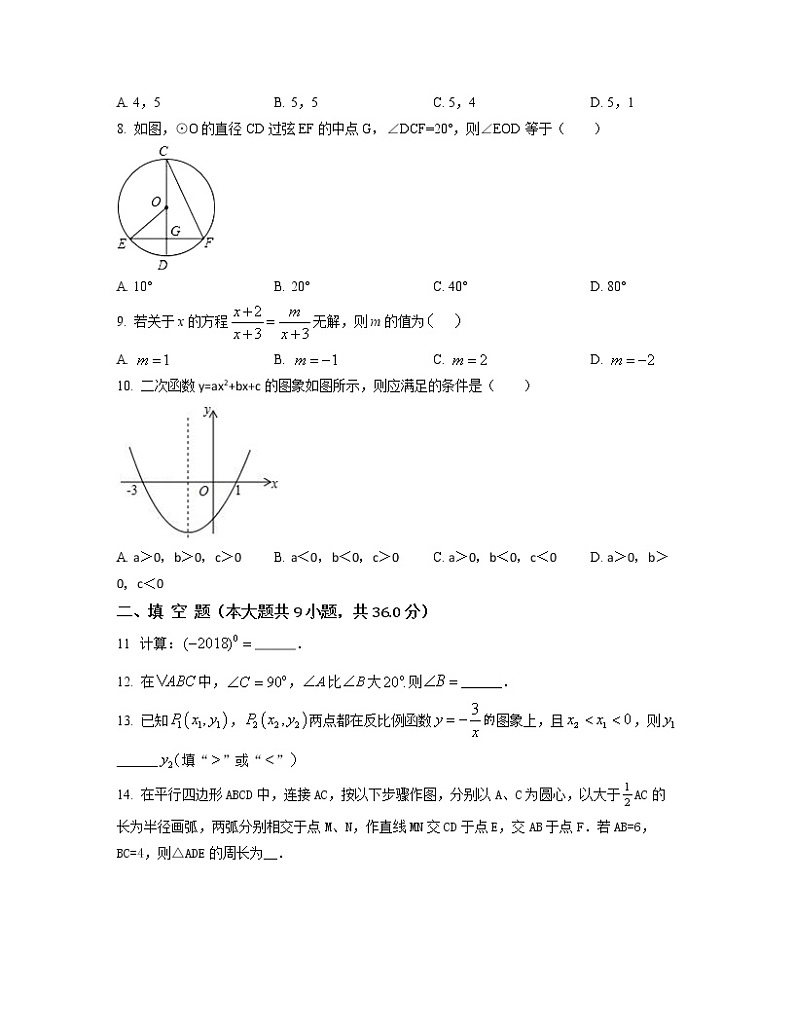 2022-2023学年甘肃省区域中考数学专项突破仿真模拟试题（一模二模）含解析02
