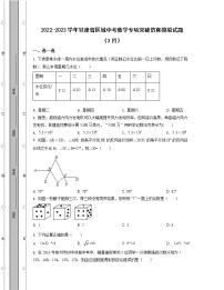 2022-2023学年甘肃省区域中考数学专项突破仿真模拟试题（3月4月）含解析