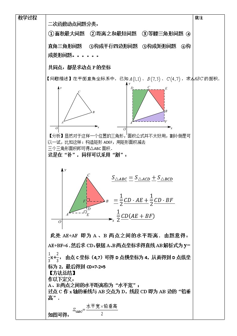 沪科版九年级数学总复习二次函数中动点图形的面积最值教案第2页