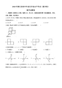 初中数学中考复习 精品解析：浙江省嘉兴市2020年中考数学试题（原卷版）