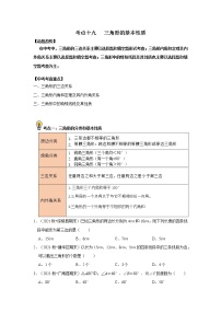 初中数学中考复习 考点19   三角形的基本性质（原卷版）