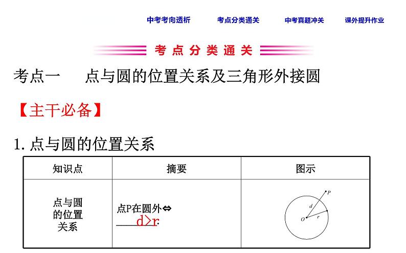 初中数学中考复习 课时36 与圆有关的位置关系课件PPT第3页