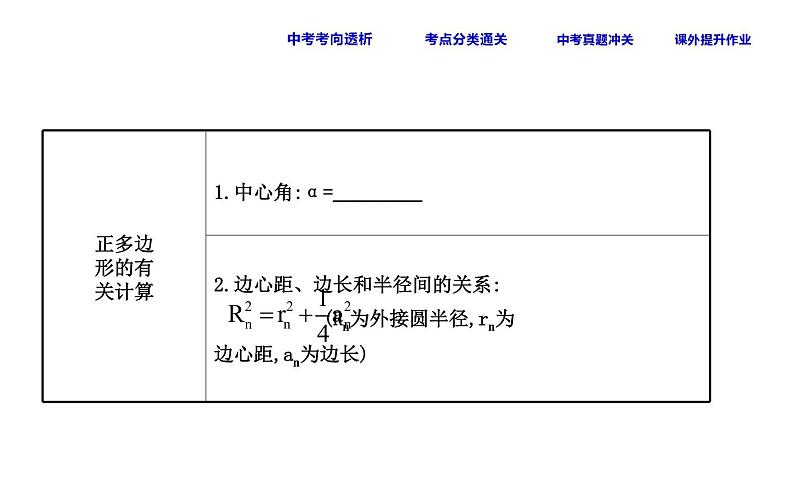 初中数学中考复习 课时37 正多边形和圆、弧长和扇形面积课件PPT第4页