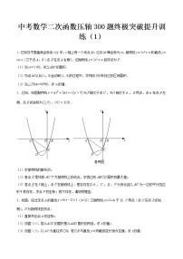 最新中考数学二次函数压轴300题终极突破提升训练（1）