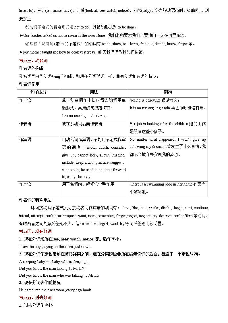 备战2023英语新中考二轮复习考点精讲精练（北京专用）突破 12 非谓语动词（原卷版）第2页