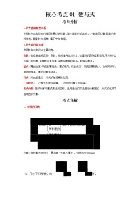 2023 数学新中考二轮复习热点透析 核心考点01数与式