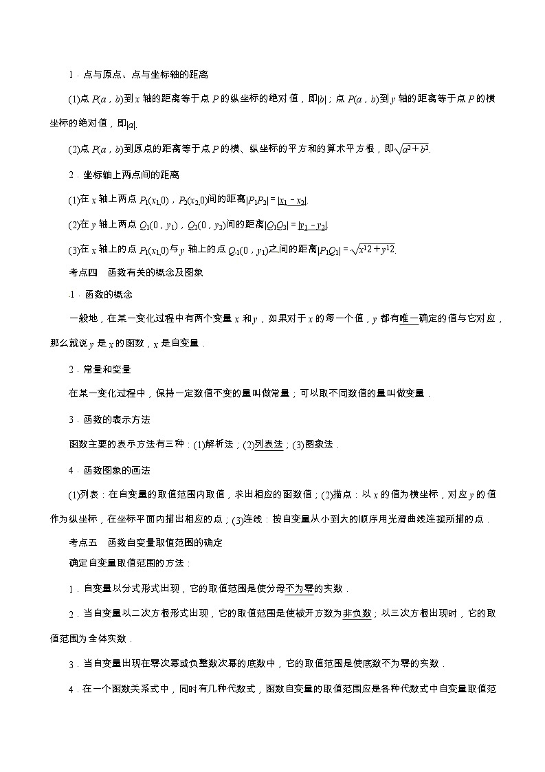 初中数学中考复习 专题03 函数-【口袋书】2020年中考数学背诵手册第3页