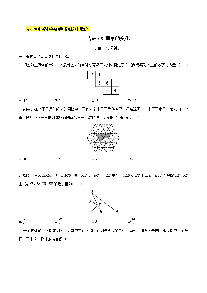 初中数学中考复习 专题03 图形的变化（原卷版）第1页