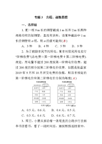 初中数学中考复习 专题3　方程、函数思想