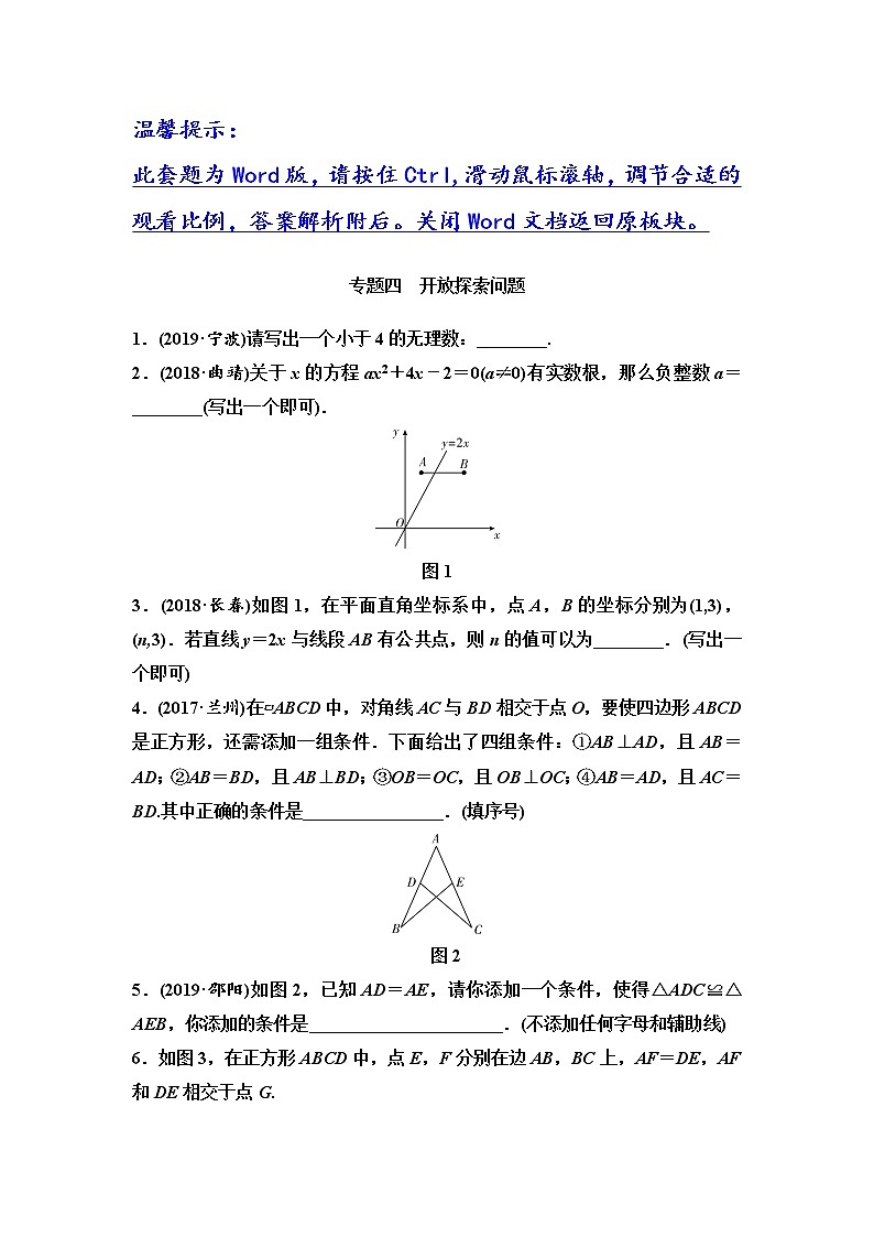 初中数学中考复习 专题4　开放探索问题01