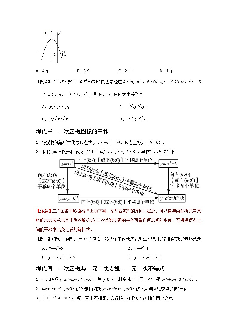 初中数学中考复习 专题06 二次函数及其运用（讲+练）-2022年中考数学二轮复习核心专题复习攻略（原卷版）03