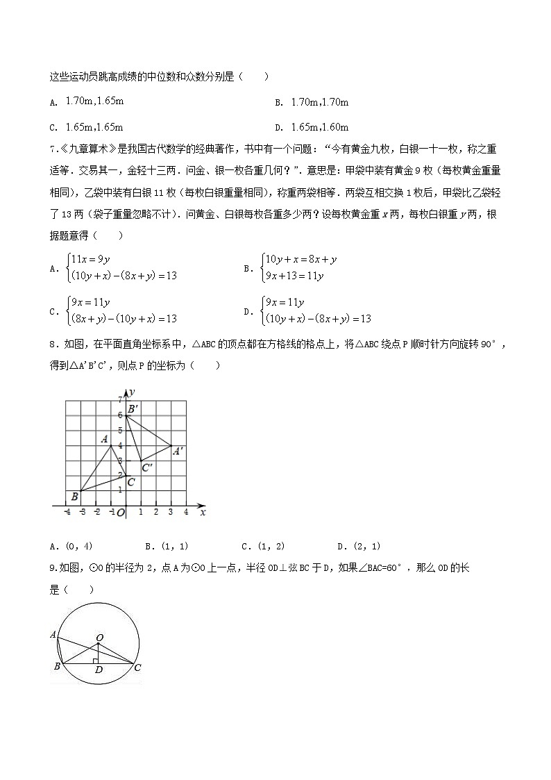初中数学中考复习 专题06（福建专用）（原卷版）-2021年31个地区中考数学精品模拟试卷02