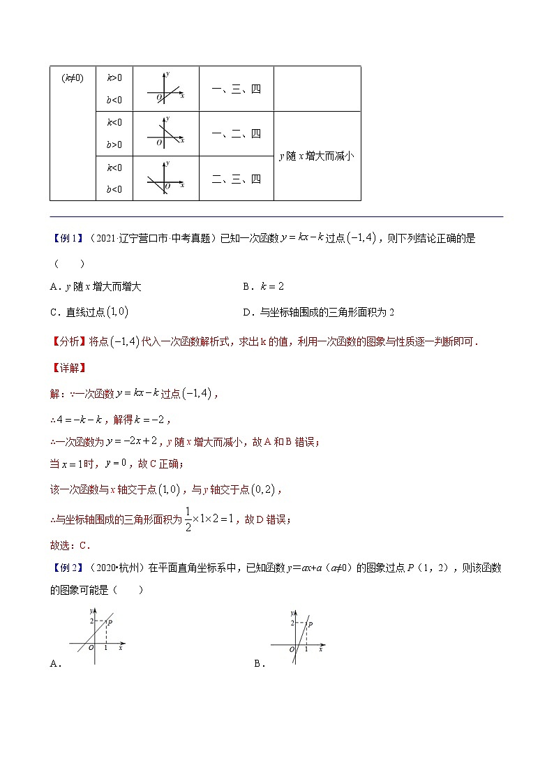 初中数学中考复习 专题08  一次函数【考点精讲】（解析版）02
