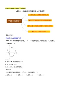 初中数学中考复习 专题08 二次函数的图象性质与应用问题（原卷版）