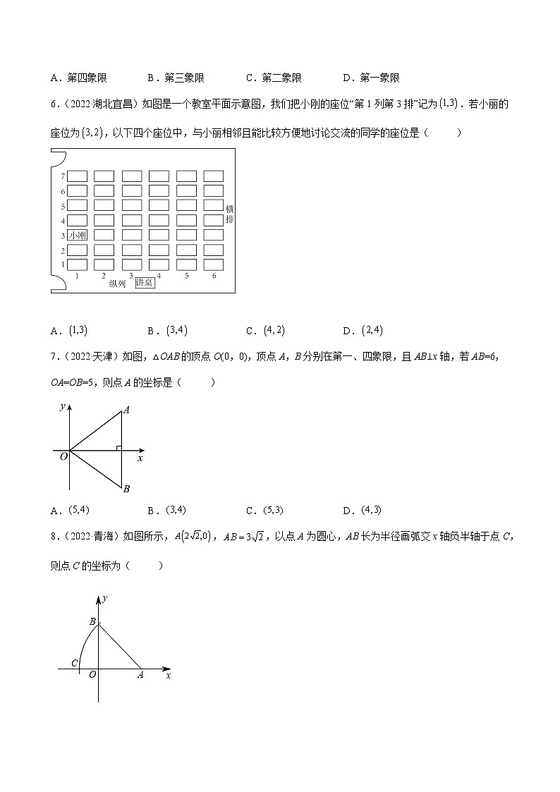 初中数学中考复习 专题08 平面直角坐标系与一次函数-三年（2020-2022）中考数学真题分项汇编（全国通用）（原卷版）第2页