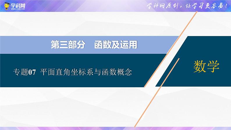 初中数学中考复习 专题07  平面直角坐标系与函数概念【考点精讲】课件PPT01