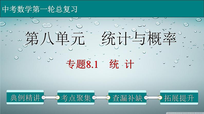 初中数学中考复习 专题8 1 统计-2022年中考数学第一轮总复习课件（全国通用）01