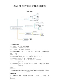 2022-2023 数学京改版中考精讲精练 考点01实数的有关概念和计算