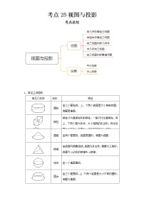 2022-2023 数学京改版新中考精讲精练 考点25视图与投影