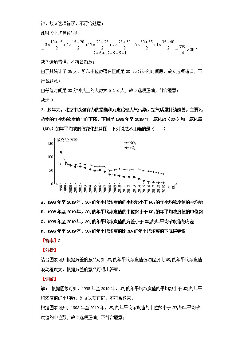   2022-2023 数学京改版新中考精讲精练 考点29数据的分析（解析版）第3页