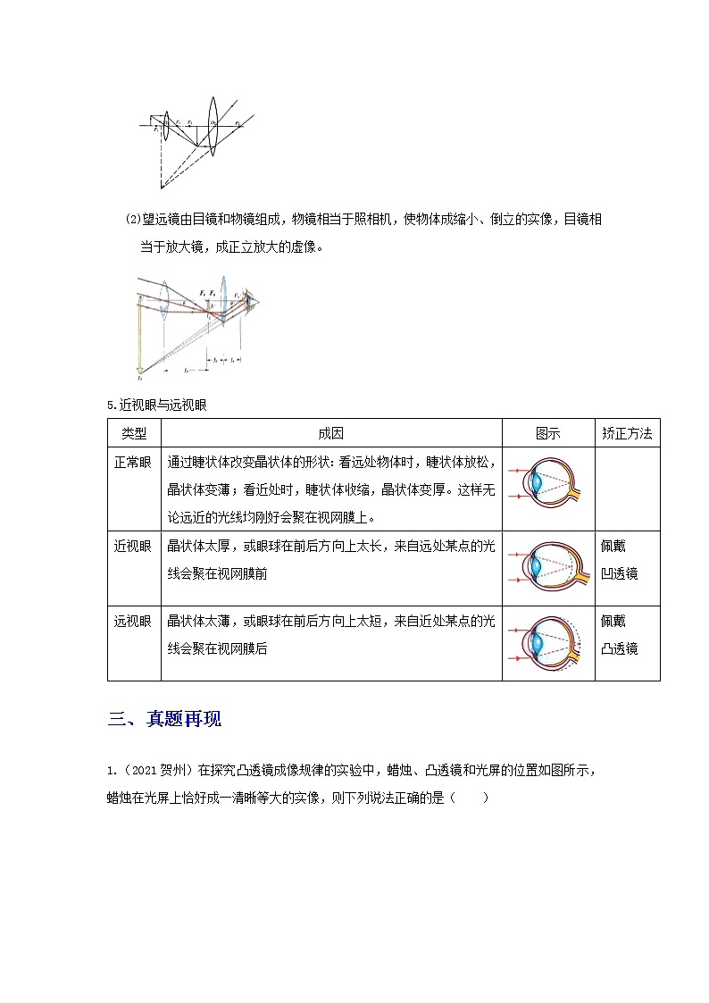  2023 物理新中考二轮复习热点透析 核心考点03 透镜及其应用(原卷版)第3页