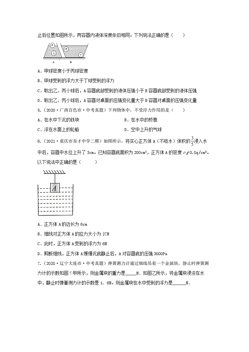  2023 物理新中考二轮复习热点透析 核心考点10 浮力(原卷版)第3页