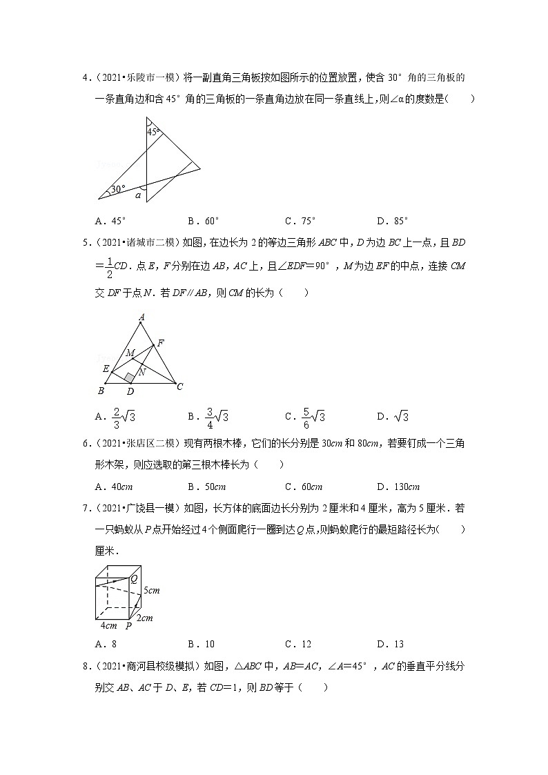  2022-2023 数学鲁教版新中考精讲精练 考点13 三角形及其全等（原卷版）第3页
