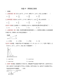 初中数学中考复习 专题09 解直角三角形（原卷版）