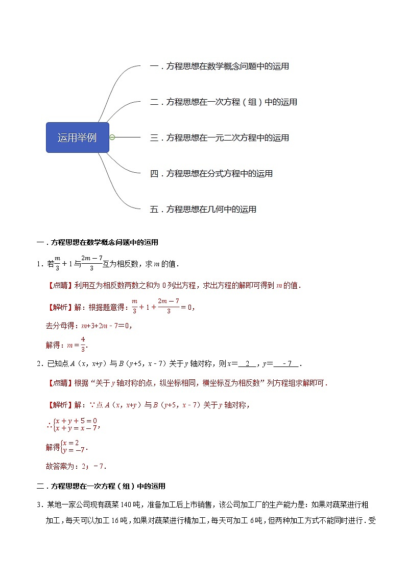 初中数学中考复习 专题10 方程思想-【口袋书】2020年中考数学背诵手册第2页