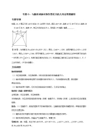 初中数学中考复习 专题10  与翻折或轴对称作图有关的几何证明题解析-备战2020年中考数学压轴题专题研究