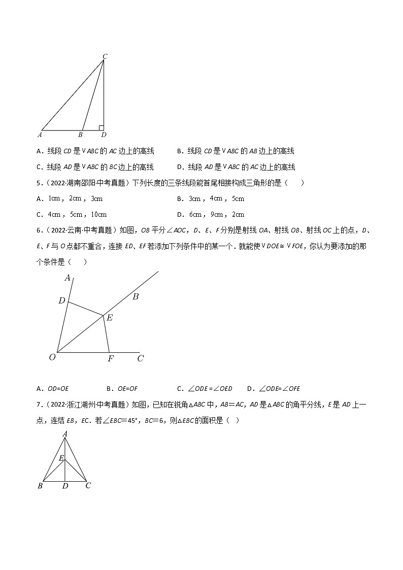初中数学中考复习 专题11 平行线与三角形-2022年中考数学真题分项汇编（全国通用）（原卷版）第2页
