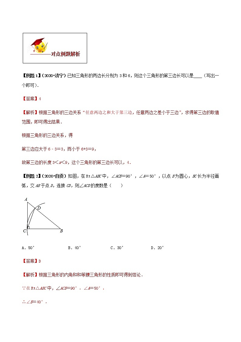 初中数学中考复习 专题11 三角形（解析版）第3页