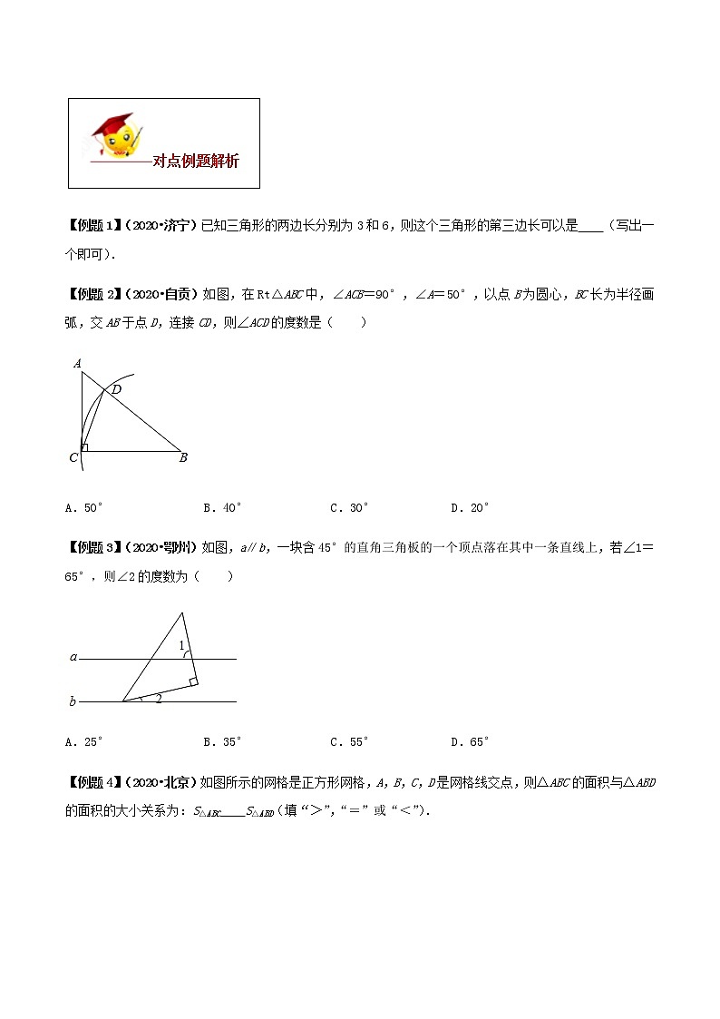 初中数学中考复习 专题11 三角形（原卷版）第3页
