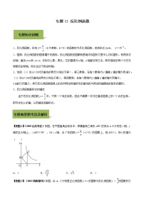 初中数学中考复习 专题13 反比例函数（原卷版）