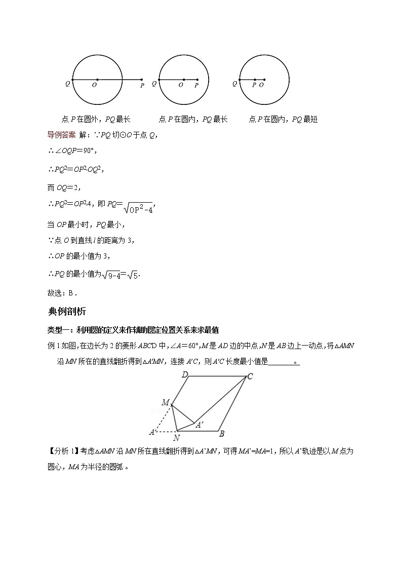 初中数学中考复习 专题15  利用轨迹特征建立点与圆的位置关系求最值-备战2020年中考数学压轴题专题研究02