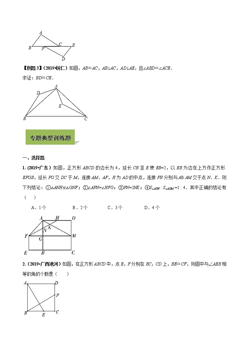 初中数学中考复习 专题16 全等三角形判定和性质问题（原卷版）第2页