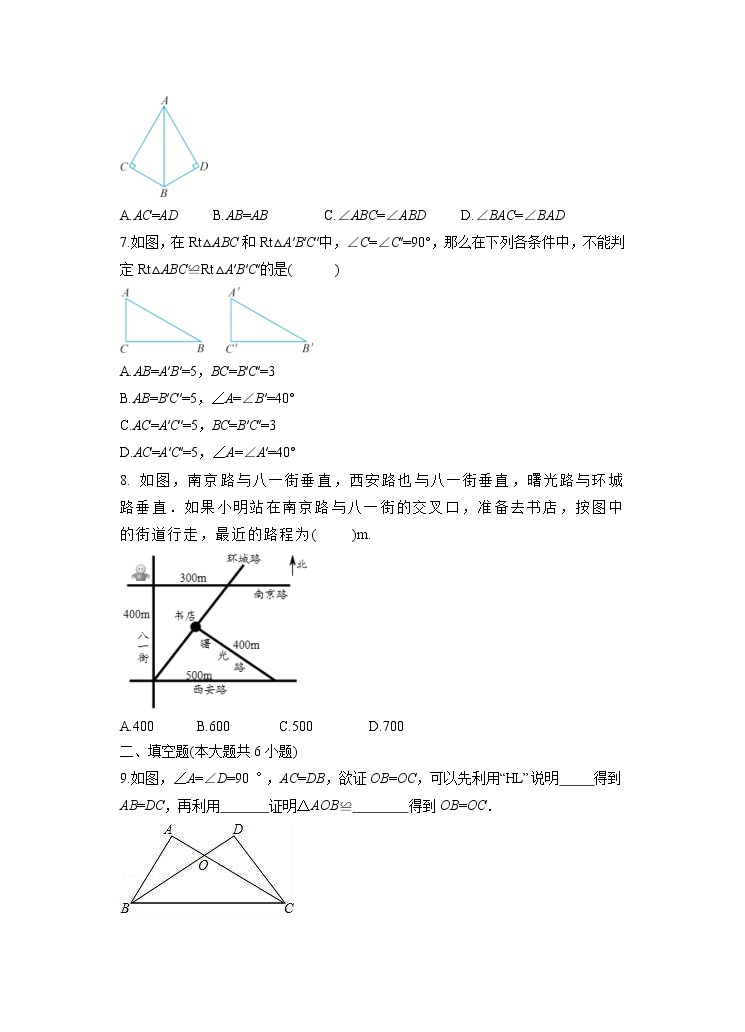 1.3 直角三角形全等的判定 湘教版数学八年级下册课时习题2(含答案)02