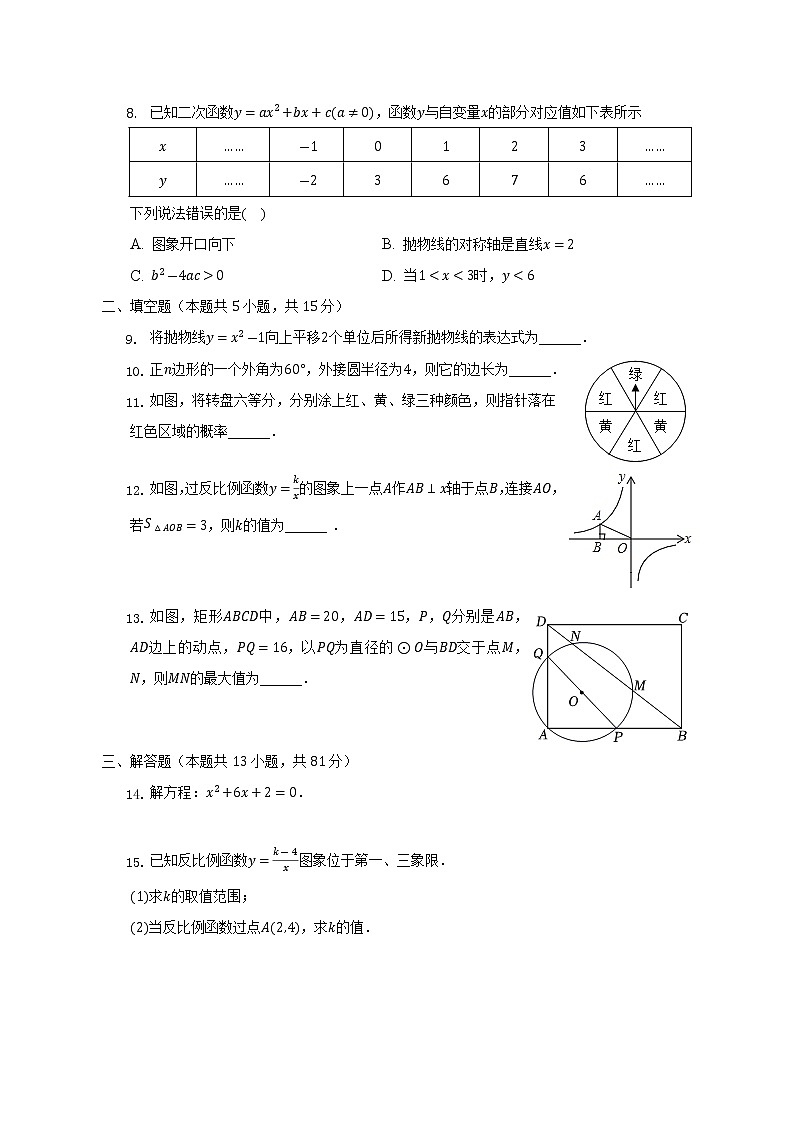 2021-2022学年陕西省渭南市合阳县九年级（上）期末数学试卷（C卷）（含解析）02