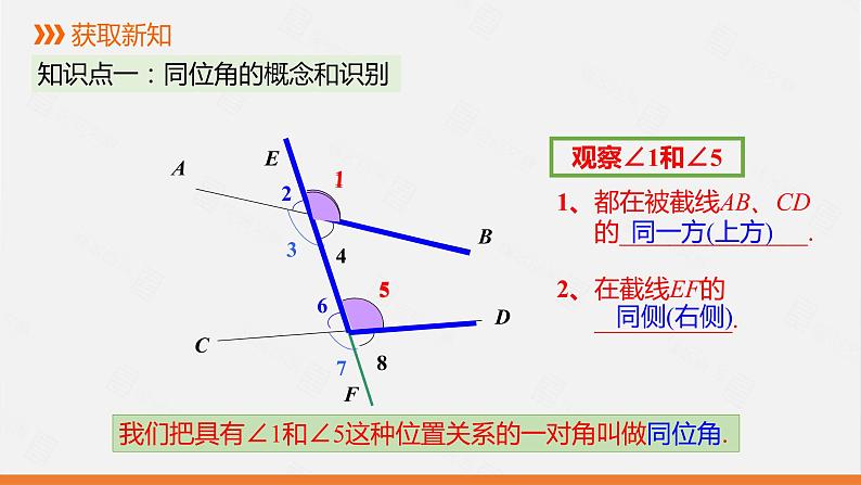 人教版七年级数学下册课件 5.1.3 同位角、内错角、同旁内角05