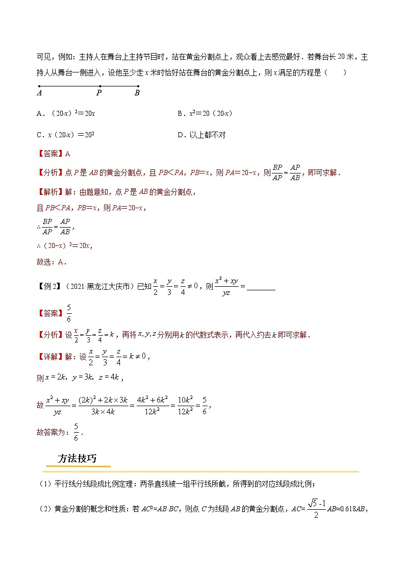 初中数学中考复习 专题28  相似图形【考点精讲】-【中考高分导航】备战2022年中考数学考点总复习（全国通用）（解析版）第2页